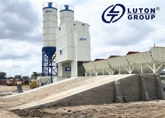 HZS90 concrete batching plant in ethiopia