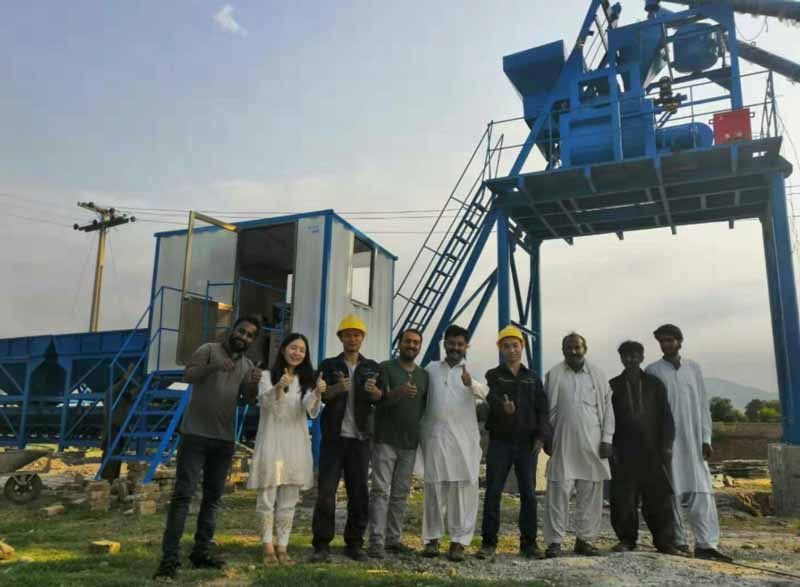 HZS50 concrete plant sold in Pakistan