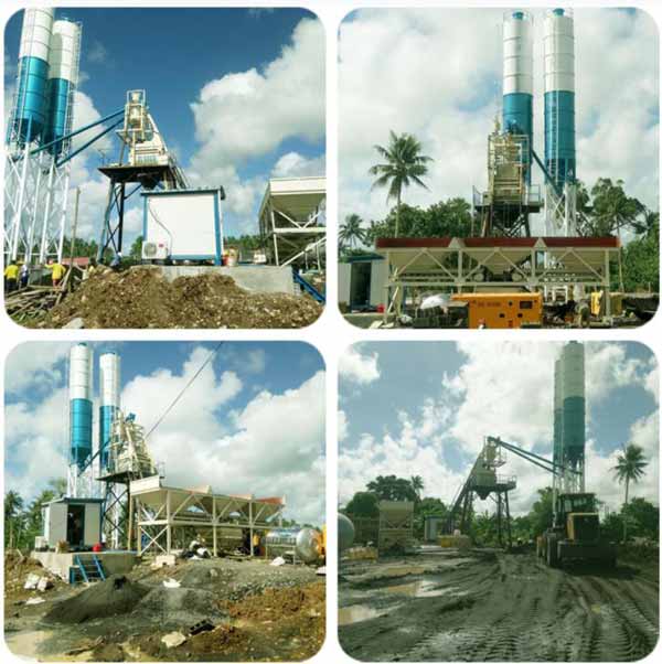 HZS50 batching plant installed in the Philippines