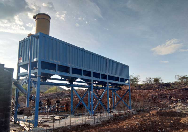 HZS50 aggregate bins in Kenya