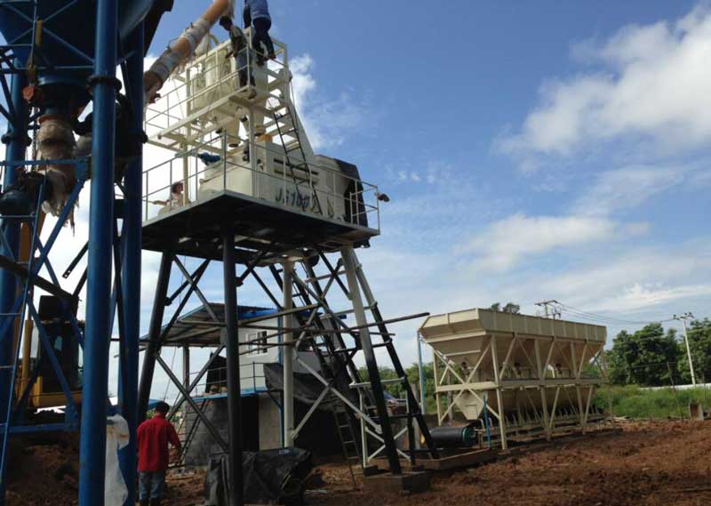 HZS50 concrete mixing plant installed in Thailand