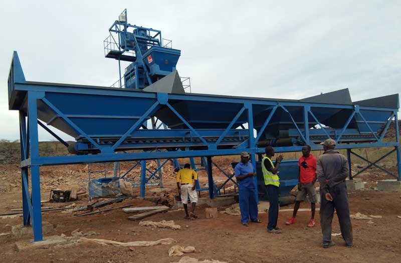 Kenya HZS50 batching plant installed